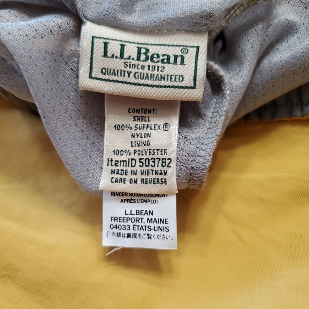 LL Bean Swim Shorts Mens XL Yellow Mesh Lined Supplex Trunks Board Shorts 503782 - Picture 8 of 11